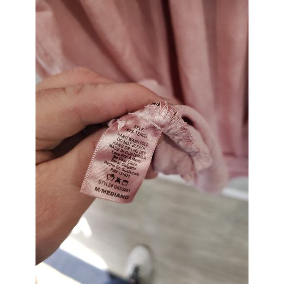 Tea And Rose Tencel Midi Dress Pink Summer Dress Size M Outdoors Fairy Cottage - Picture 5 of 7